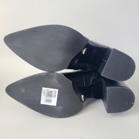 Tony Bianco Brazen Black Leather Ankle Boots Pointed Toe Midi New Size 7.5 - Picture 11 of 13